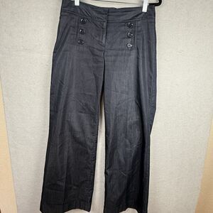 Express Y2K Navy Sailor Pants 6 Flare Leg  Stretch Nautical Office (minor flaw)